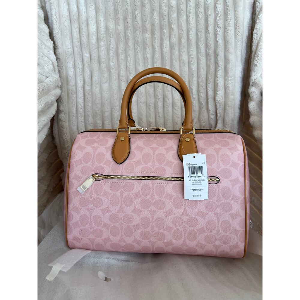 Coach Powder Pink Large Rowan NWT - Picture 4 of 11